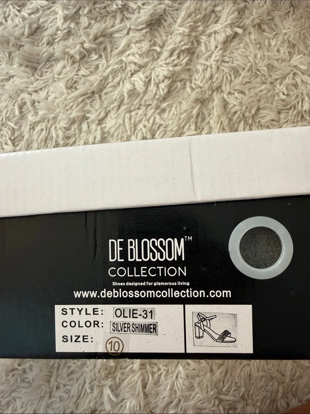 De Blossom Collection Silver Rhinestone Dress Sandals